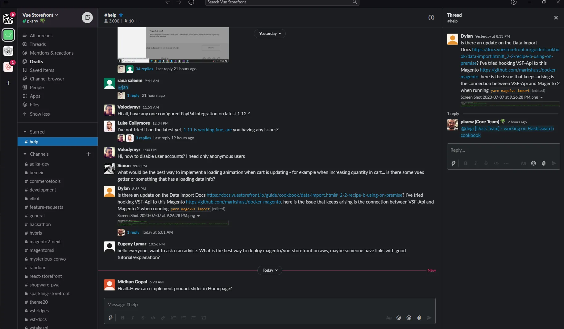 Slack or Discord works great as the communication channels